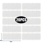 50/10pcs Car Bumper Reflective Stickers Reflective Warning Strip Tape Secure Reflector Stickers Decals Safety Warning 3*8CM
