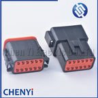 Black 12 Pin Male Female Automotive Waterproof Connector Sealed Plug DT06-12SB DT04-12PB With Pins For Deutsch DT Series