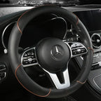 All Seasons Leather Diamond Steering Wheel Cover Universal Fit for 14 .5-15 Inch Durable Leather Cover Anti-Slip Veins Amagi