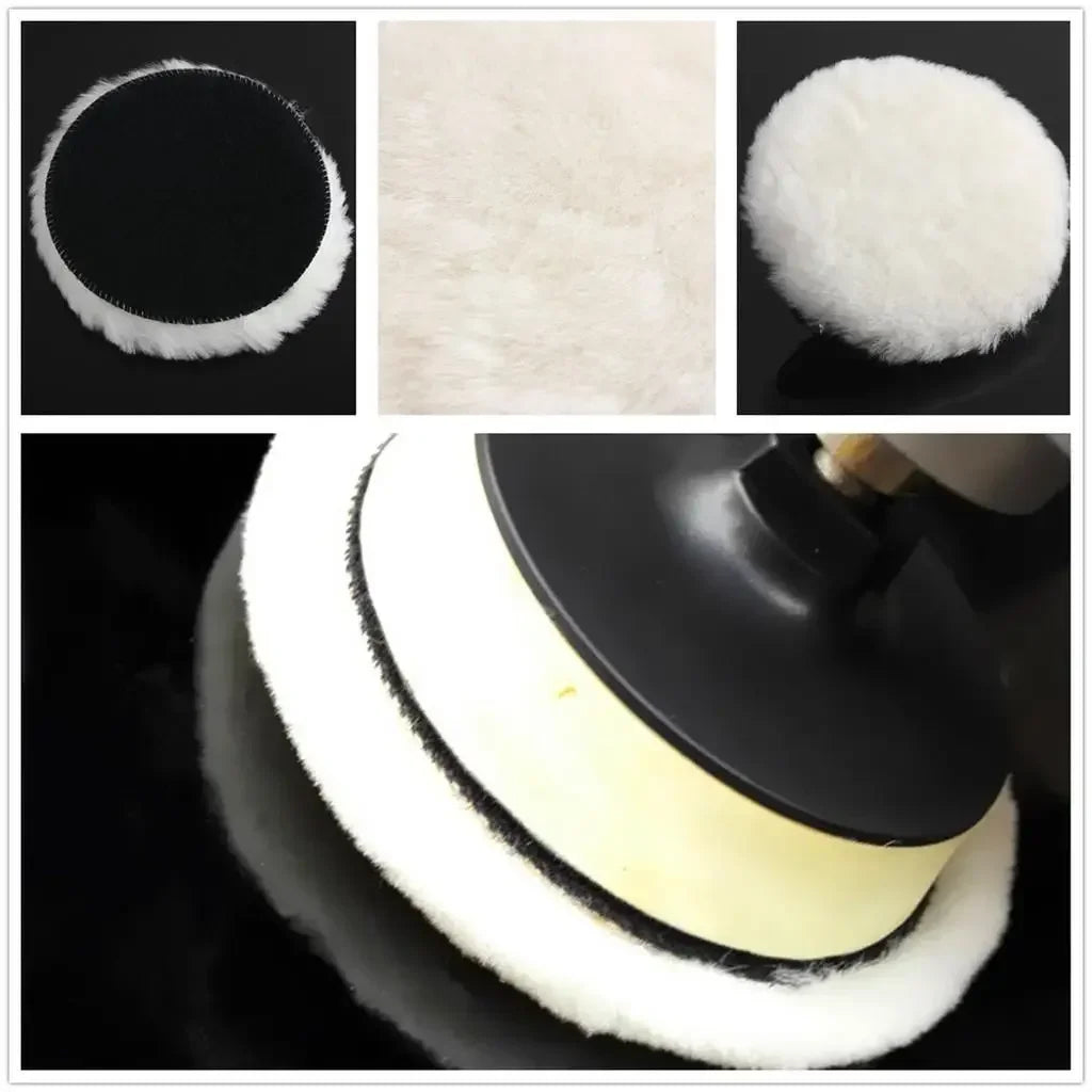 3/4/5/6/7 Inch Wool Polishing Disc Car Waxing Polishing Buffing Car Paint Care Polisher Pads Auto Washing Accessories 1/5pcs