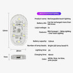 Car Interior Dome Light Finger Touch Sensor Mini LED Reading Lamp Roof Magnets USB Charging Atmosphere Dome Lamp Senser Tools Ne