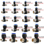 5PCS SL Throttle Valve - 4-12mm Fast Connector for M5 & 1/8-1/2" Air Speed Control, Speed Regulating Valve Pneumatic Fittings