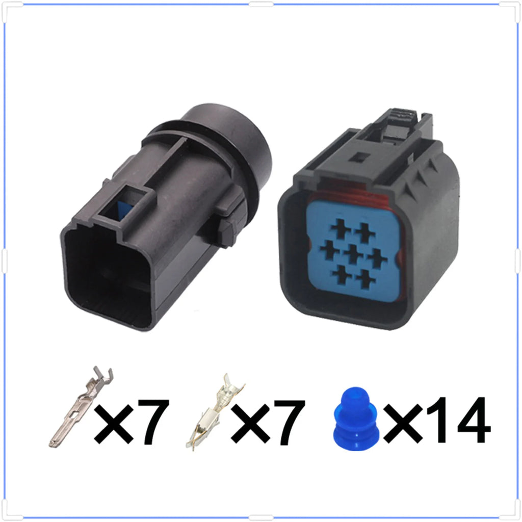 7 Pin Connector Waterproof 3.5mm Male Female Connector Auto Wiring Harness Housing Cable Plug WPT-596(Tin) 3U2Z-14S411-YGA