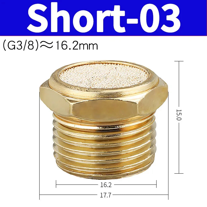 Air Fittings Brass Control Muffler Compressed Air Pneumatic Exhaust Muffler The Electromagnetic Valve Scarf Connector