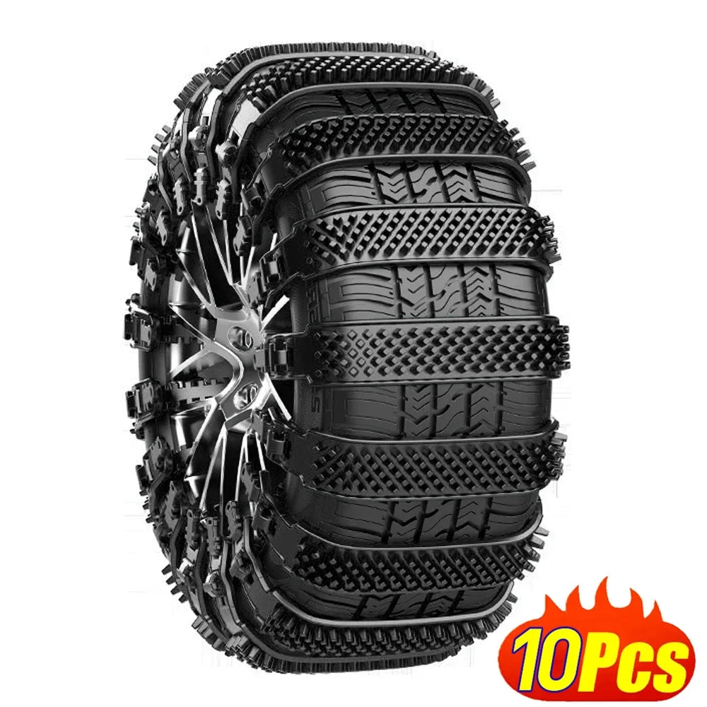 Snow Chain Tyre Chain 10/1PCS Urethane Set Wheel Ties Belts Car Tires Chains Winter Anti-Slip Chain Anti Skid Snow Emergency New