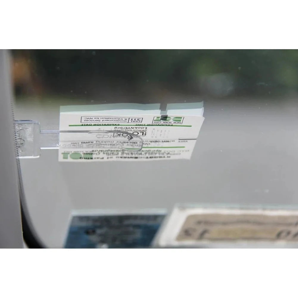 Car Vehicle Parking Ticket Permit Holder Clip Sticker Windscreen Fastener Kit Plastic Permit Card Holder Clip Sticker Car Parts