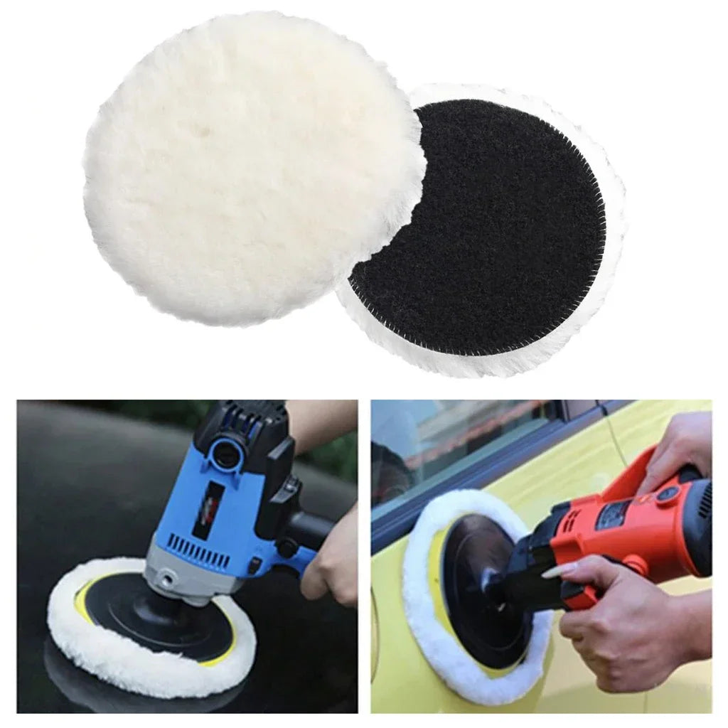 3/4/5/6/7 Inch Wool Polishing Disc Car Waxing Polishing Buffing Car Paint Care Polisher Pads Auto Washing Accessories 1/5pcs