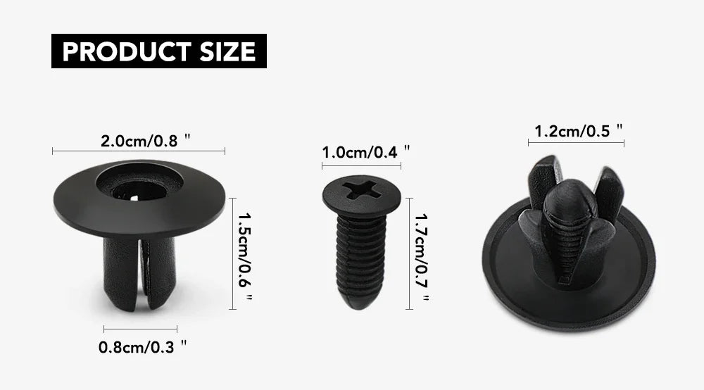 Car Bumper Fender 8mm Hole 1000/500/50Pcs Plastic Rivets Fastener Screw Door Trim Panel Retainer Fastener Clips Car Accessories