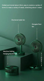 Retractable Small Electric Fan USB Charging Portable Foldable Mini Fan High Duration Low Noise for Home Office Amagi