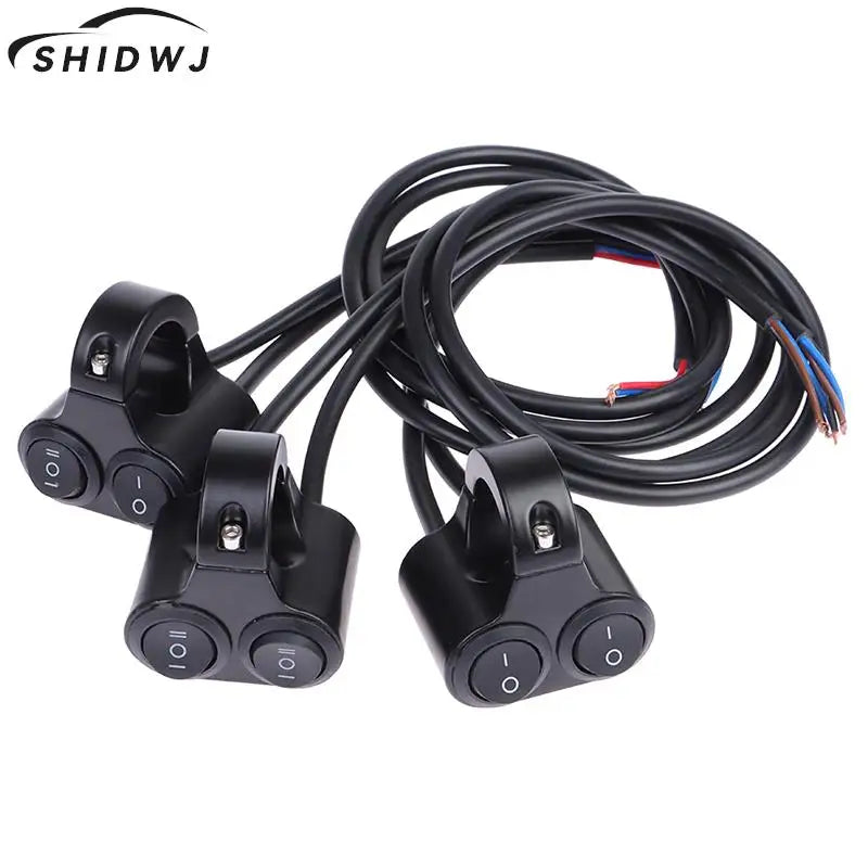 7/8" 22mm Aluminum Alloy 12V Motorcycle Handlebar Control Switch Dual Button Control Headlight Flasher Speaker Switch 2 Choice