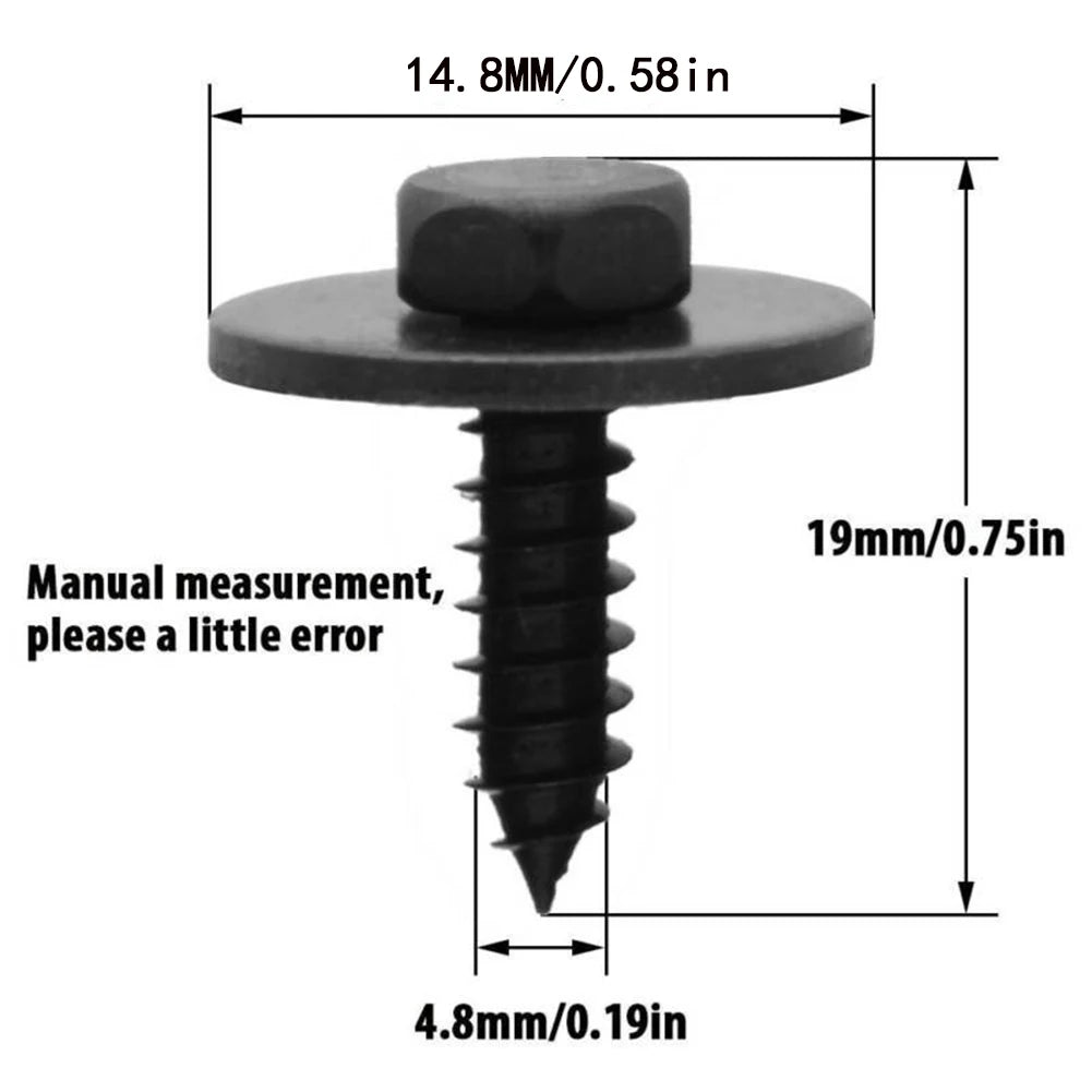 20X Hex Head  Screw Mudguard Liner Air Duct Splash Shield Trim For BMW 07147129160 Splash  Shield Clip Bolt Screw Car Accessorie