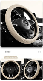 Napa Leather Perforated Patchwork Car Steering Wheel Cover, Non-slip, Breathable, Universal 15 Inch (Approx. 38.1cm) Amagi