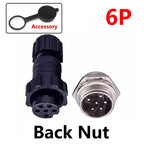 5/20Sets GX16 M16 QL16 16MM Aviation Plug&Socket:Male Female Docking Back Nut Panel Mounted Connector with 2/3/4/5/6/7/8/9 Pins