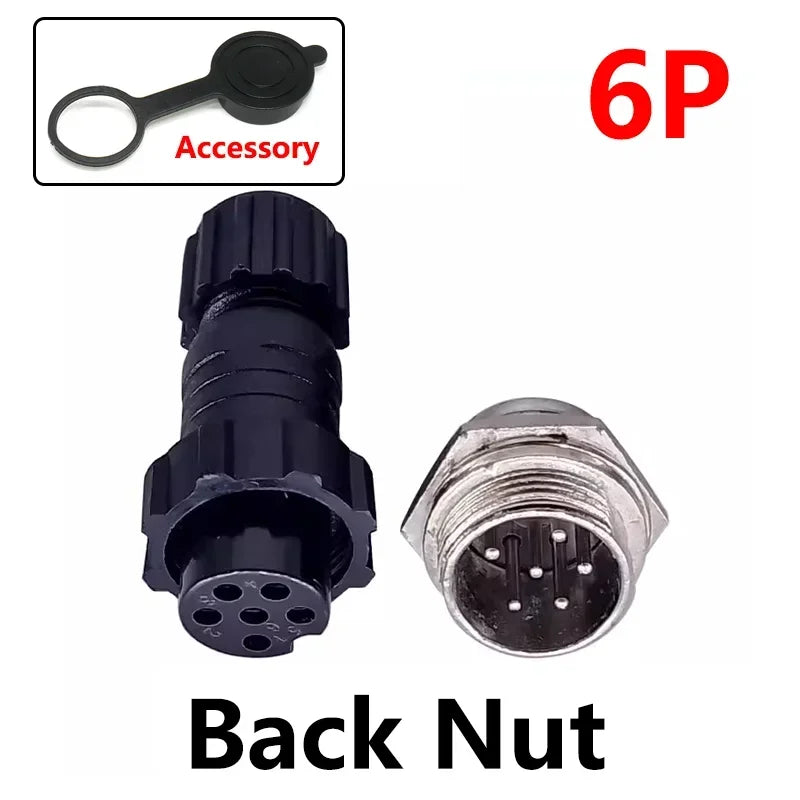 5/20Sets GX16 M16 QL16 16MM Aviation Plug&Socket:Male Female Docking Back Nut Panel Mounted Connector with 2/3/4/5/6/7/8/9 Pins