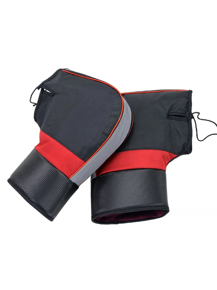 1Pair Motorcycle Handlebar Muffs Protective Motorcycle Scooter Thick Warm Grip Handle Bar Muff Rainproof Winter Warmer Gloves