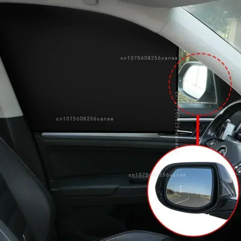 Car Side Window Sun Shades Summer Sunshade Curtains Foldable Heat Insulation Cloth Cover Magnetic UV Blocking Curtain Amagi