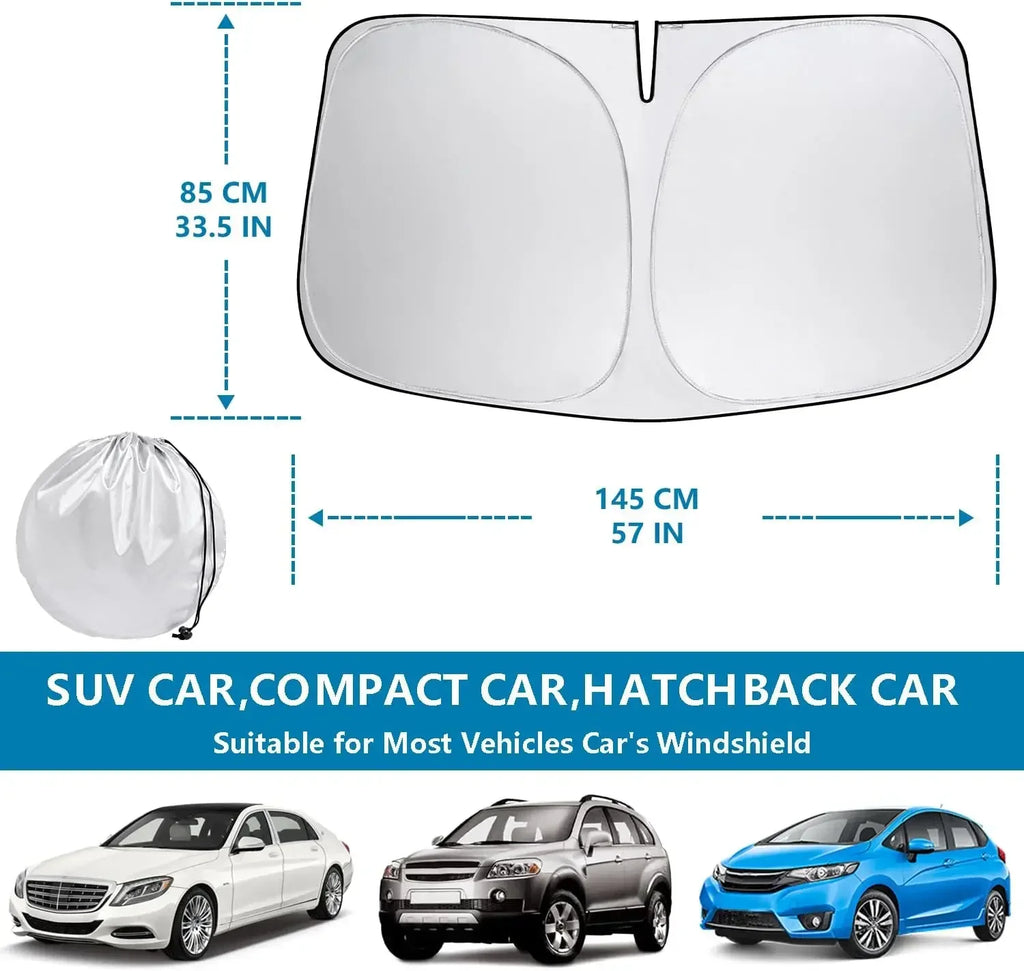 Front Windshield Sunshade, Foldable Sun Visor , Suitable for Sedan and SUV Models Amagi