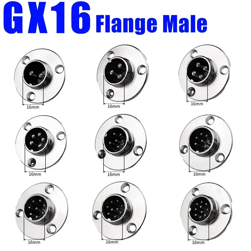 GX12 GX16 GX20 Aviation Connector Plug Socket Set, 2–15 Pin Male Female Circular Docking Connector for Electrical Equipment