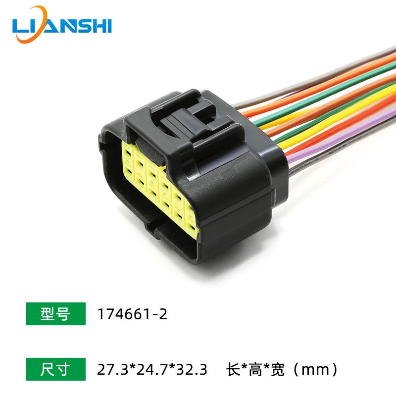 174352-2 AMP type connector, automotive waterproof plug terminal connector, 4/6/8/12-pin male and female plug, 1.8 series plug