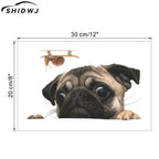 3D Pug Snail Car Sticker Pug Dogs Snail Car Sticker Cartoon Car Styling Wall Home Glass Window Door Laptop Truck Vinyl Decals