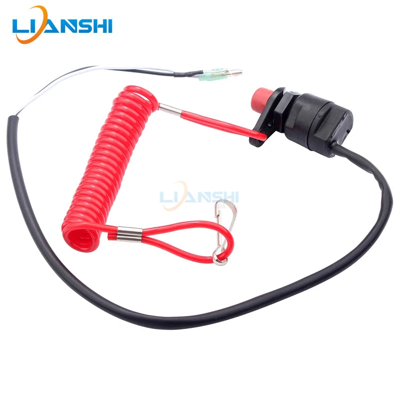 Emergency engine shutdown and power-off switch safety pull rope device outside the rail of the motorcycle ATV four-wheel beach b