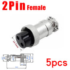 5Pcs GX16 Aviation Connector 2/3/4/5/6/7/8/9/10 Pin Male Plug Female Socket 16mm Wire Panel Mount Nut Type Circular Adapter
