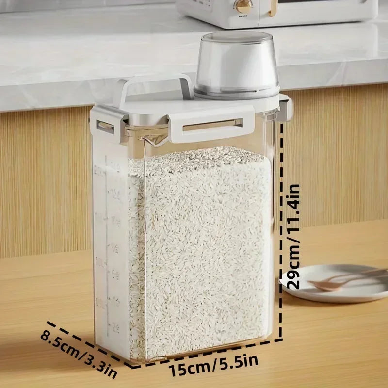 Plastic Storage Tank Moisture-proof Airtight Laundry Detergent Powder Cereal Storage Container with Measuring Cup Kitchen Items