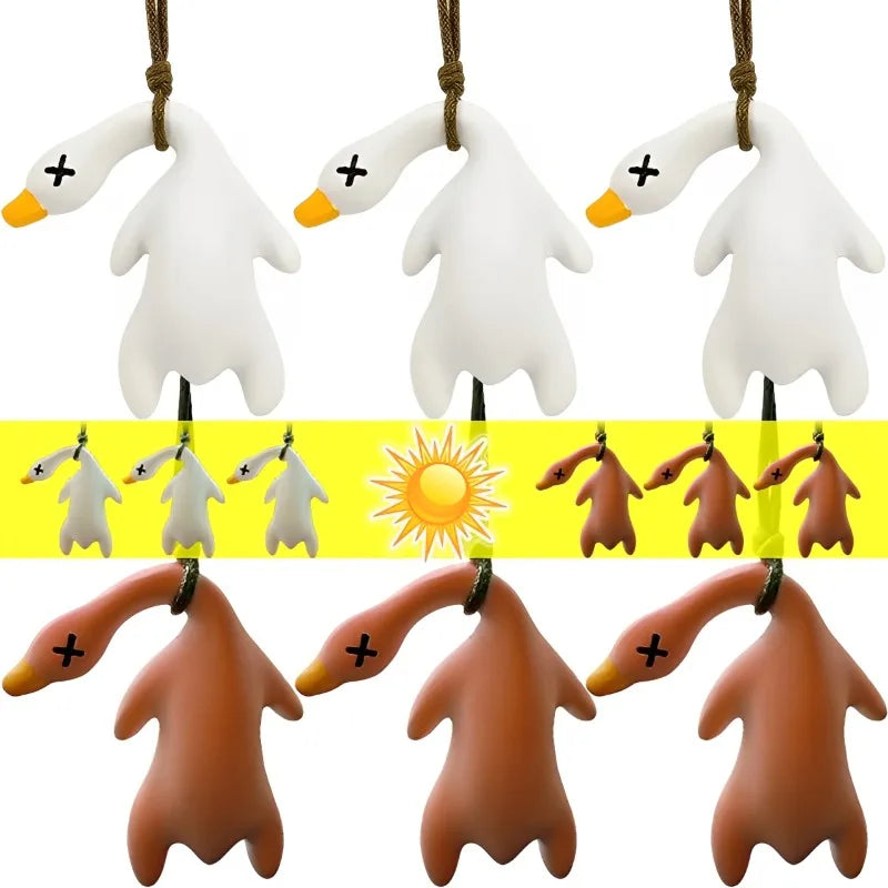 10/1PCS Cartoon Cute Anime Color-Changing Roast Duck Pendant Diy Kawaii Car Accessories Keychain Back Packaging Accessories Gift