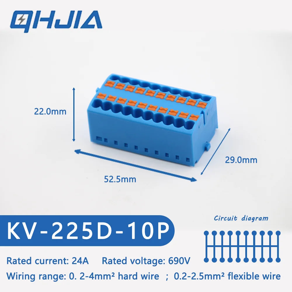 Fast Wiring Mini Rail-Type Quick Junction Box | 1-In-Multi-Out Plug-in Terminal Wire Connector for Easy Electrical Connection