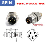 M8 Sensor Connector Panel Back Mount Waterproof Flange Socket Threaded Coupling Male&Female 3Pin 4Pin 5Pin A Type