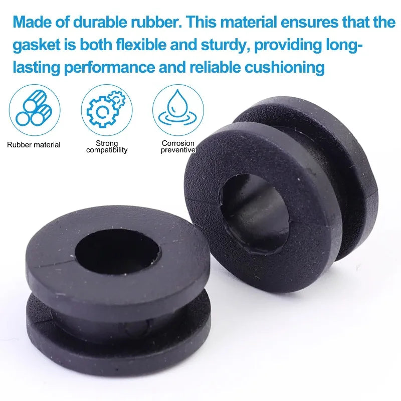 10-30PCS Black Washers Motorcycle Side Cover Rubber Grommets Gasket Fairings for Yamaha Honda Suzuki Body Panel Protection Pad