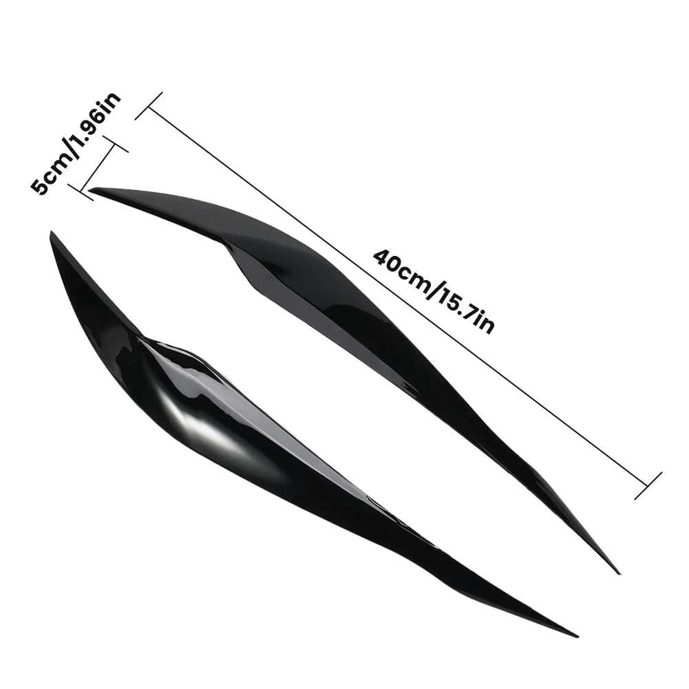 2Pcs F30 Headlight Cover Eyelid Gloss Black Eyebrow For BMW F30 Saloon 2012 to 2018 ABS Plastic Headlight Eyebrow
