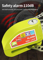 Motorcycle Bicycle Lock Alarm Safety Protection Padlock Disc Aluminum Alloy Anti-Theft Reminder Rope Lock Bag Motorcycle Amagi
