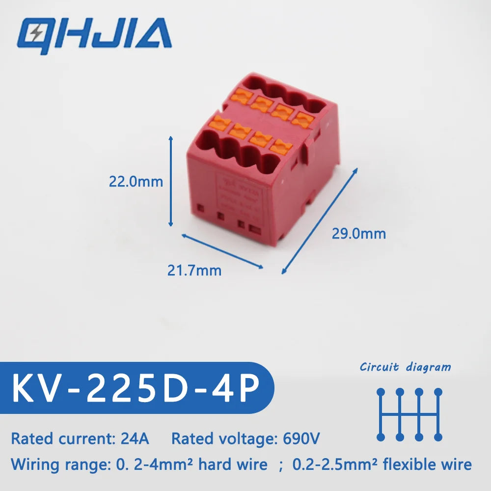 Fast Wiring Mini Rail-Type Quick Junction Box | 1-In-Multi-Out Plug-in Terminal Wire Connector for Easy Electrical Connection