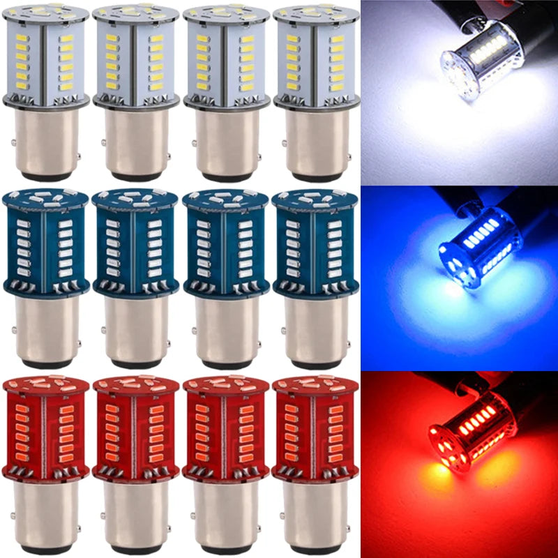 1/4pcs 1157 Strobe Brake Light Streamer BAY15D P21/5W DRL Reversing Parking Turn Signal Stop Tail Lamp for Auto Motorcycle