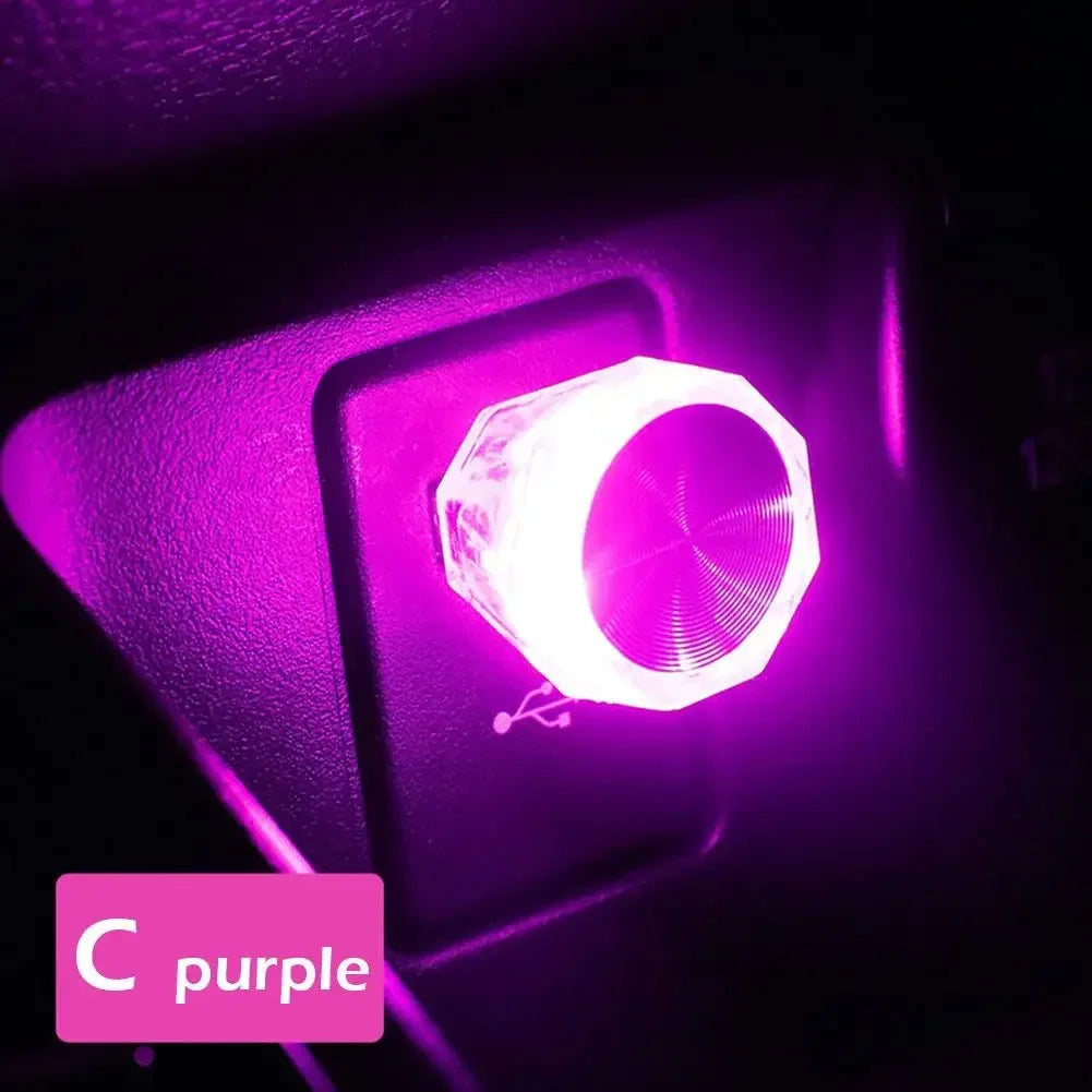 Car Cigarette Lighter USB Atmosphere Light LED Mini Colorful Night Light Wiring-Free Interior Lighting Supplies Accessories New