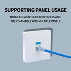 Tool-Free Keystone Jack CAT5E/CAT6/CAT6A RJ45 Ethernet Wall Plate - U/UTP Network Module Adapter for Home/Office/Data Center