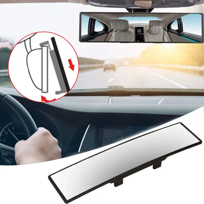 Car Snap-on HD Large Field of View Anti-fog Rear-view Mirror Universal Anti-glare Wide-angle Mirror White Car Accessories Amagi
