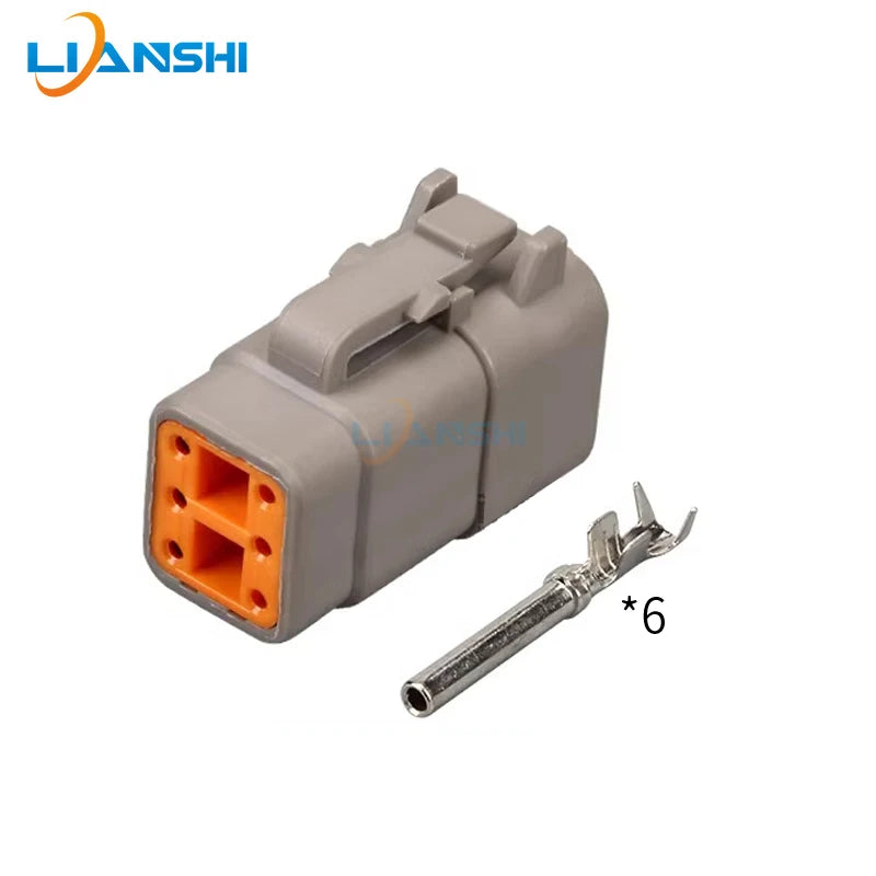 DTM06-6S Car connector DTM04-6P waterproof connector Male and female excavator wiring harness 6-hole plug