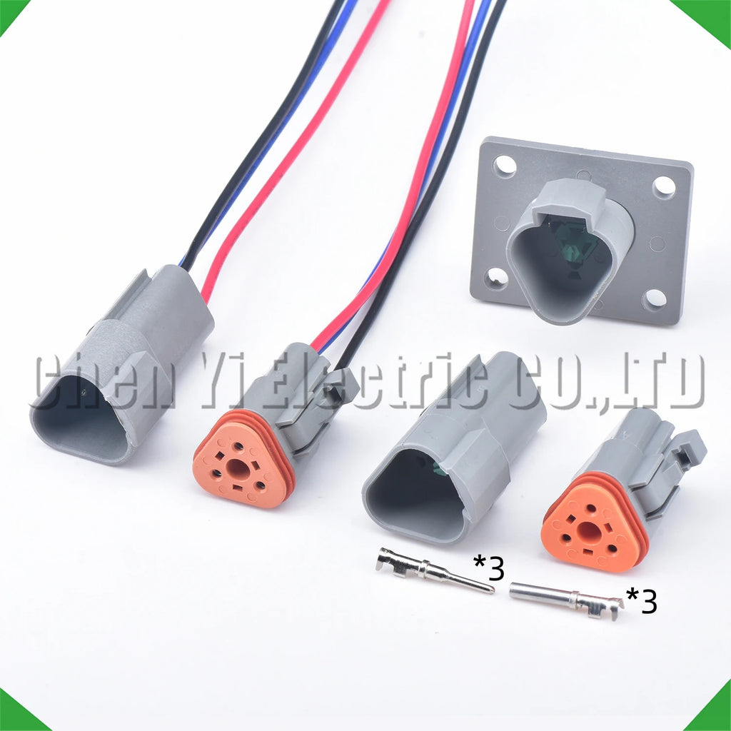 3-pin wire harness female waterproof connector automotive electrical harness pigtail