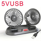 New Car Fan 360° Adjustable Triple-Head 12V/24V USB Powerful Cooling Circulation Ideal for Vehicle Comfort on Long Drives amagi