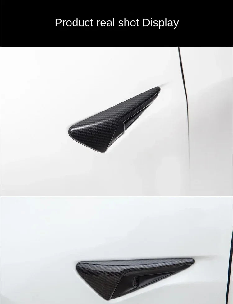 imitate Carbon Fiber For Tesla 2021 2022 2023 Model Y 3 Fender Side Camera Protective Cover Glossy Matte Color Amagi