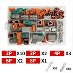 1Set Deutsch DT Series Multi-Pin Bundle (2P/3P/4P/6P/8P) | 22-16AWG Sealed Plug & Socket for Auto Electronics Upgrade DT04-2P