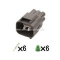 6 pin auto waterproof electric plastic wire harness connector HD066YA-2.2-11