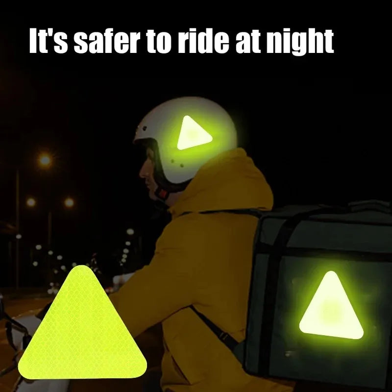 Car Reflective Stickers Night Light Safety and Warning Triangle Reflector Rear Light Sign Strips Exterior Decoration Accessories