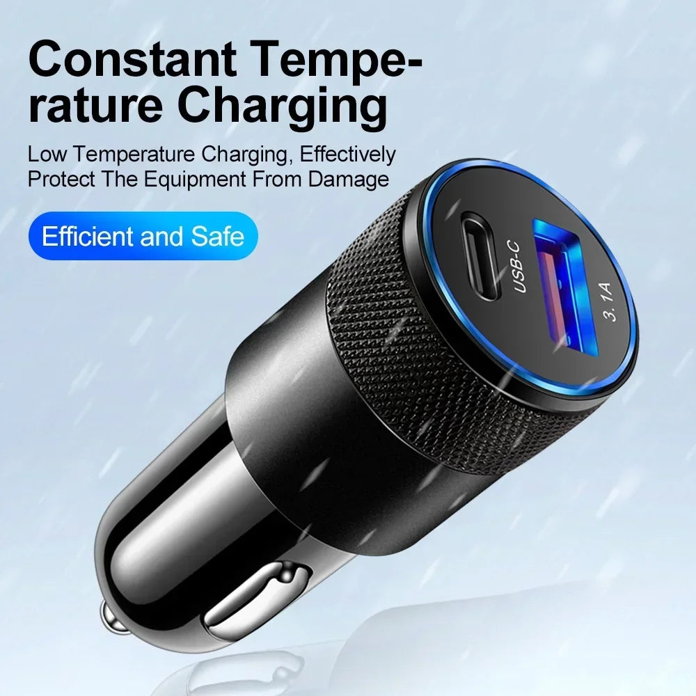 66W USB Car Charger Fast Charging Type C Chargers PD QC 3.0 Phone Charger in For IPhone 15 Pro Max Xiaomi Huawei Samsung Amagi