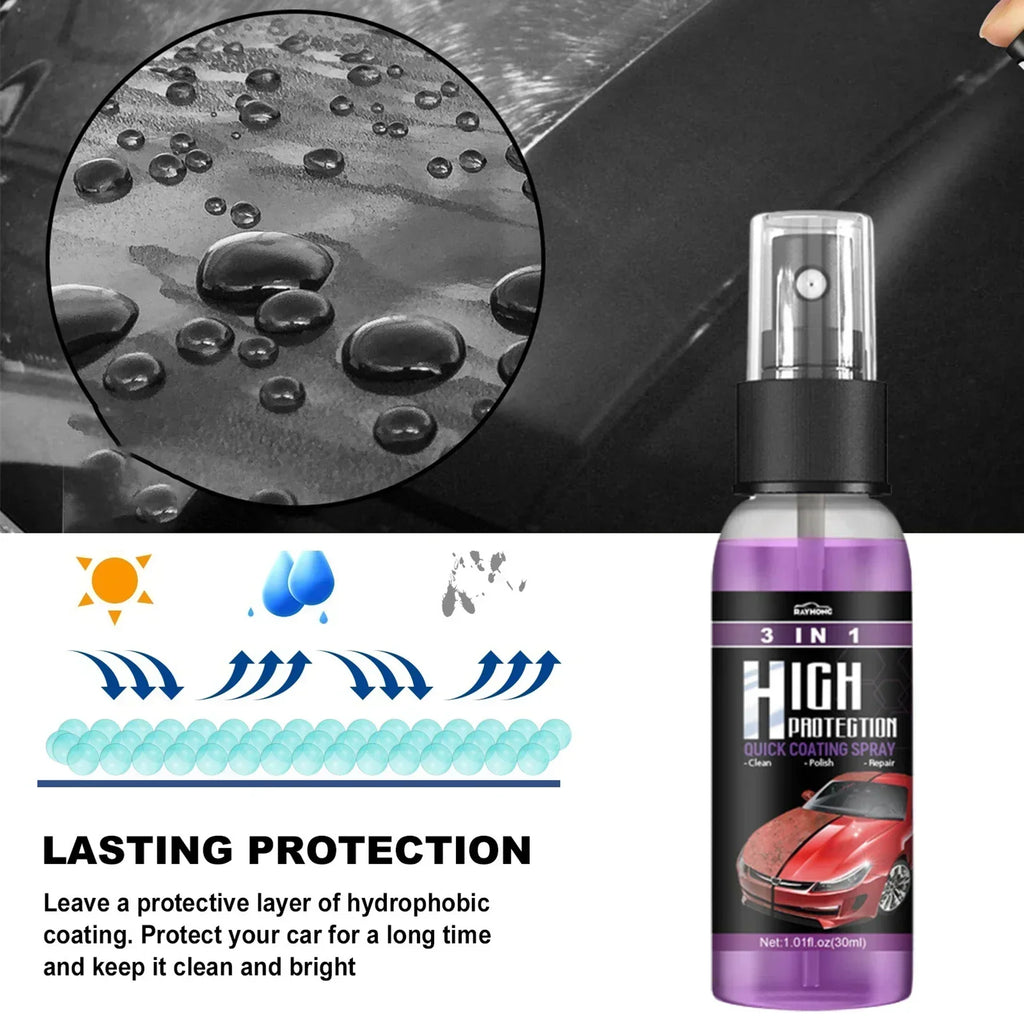 3 In 1 Quick Coating Spray High Protection Shine Armor Ceramic Car Wash Shield Coating Cleaning Nano Polishing Paint Wax Amagi