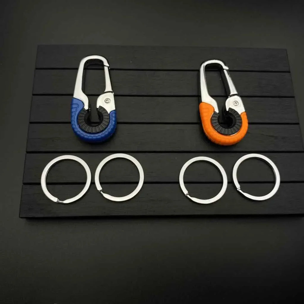 Men's Keychain Hook Stainless Steel Buckle Outdoor Carabiner Climbing Tool Double Ring Car Fishing Key Ring Car Amagi