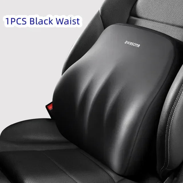Car Lumbar Back Support Memory Foam Headrest Neck Lumbar Pillow Universal Soft Neck Pillows Seat Cushion Car Interior Accessorie