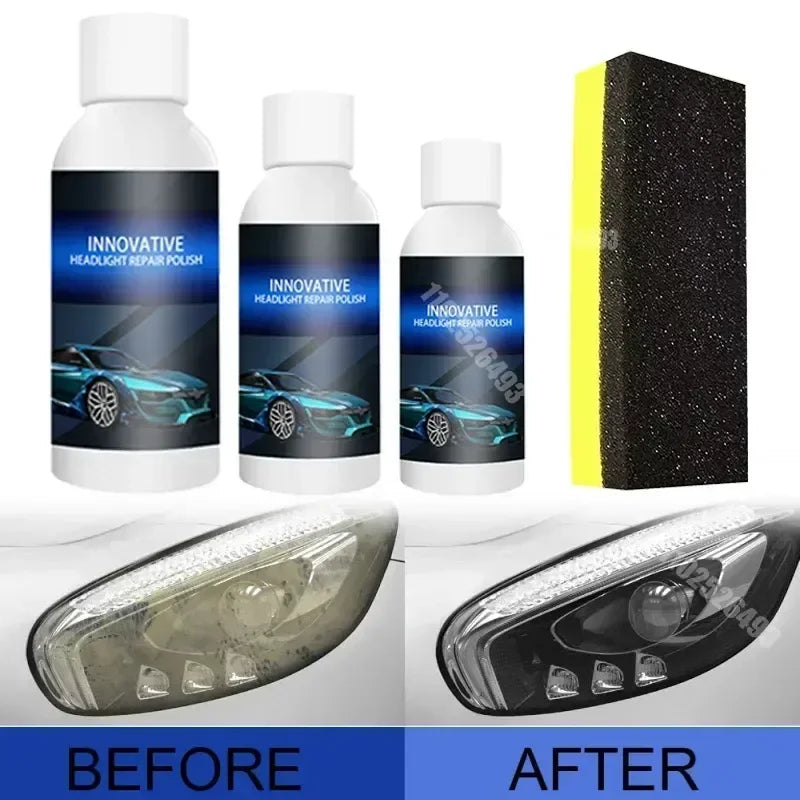 Motorcycle Car Headlight Restoration Polishing Kits Headlamp Scratch Remover Repair Cleaning Paste Oxidation Polish Liquid Tools